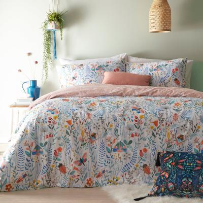 Dunelm Furn. Mini Nature Reversible Duvet Cover and Pillowcase Set Blue