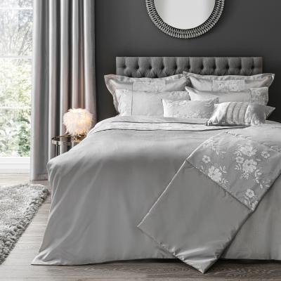 Dunelm Elene Silver Floral Sequin Duvet Cover and Pillowcase Set Silver