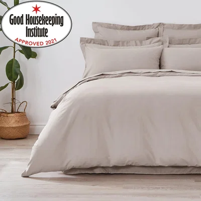 Dunelm Non Iron Plain Dye Natural Duvet Cover Natural