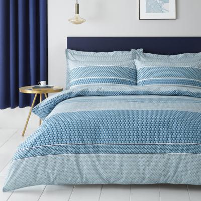 Dunelm Miami Blue Reversible Duvet Cover and Pillowcase Set Blue