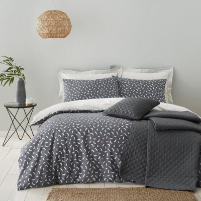 Dunelm Dash Charcoal 100% Cotton Duvet Cover and Pillowcase Set Charcoal (Grey)