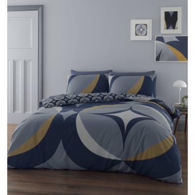 Dunelm Catherine Lansfield Carston Geo Duvet Cover and Pillowcase Set Navy