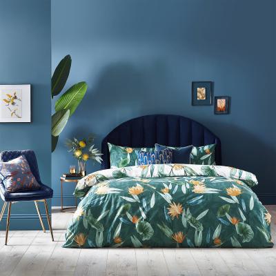 Dunelm Furn. Tigerlily Duvet Cover and Pillowcase Set Green