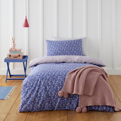 Dunelm Bessie Ditsy Floral Navy 100% Cotton Reversible Duvet Cover and Pillowcase Set Navy (Blue)