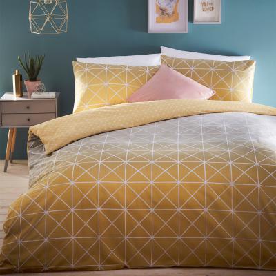 Dunelm Furn. Spectrum Yellow Ombre Reversible Duvet Cover and Pillowcase Set Yellow, Grey and White
