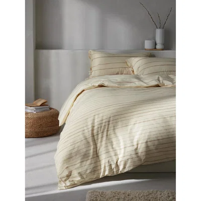 John Lewis Mother of Pearl Stripe Organic Cotton Duvet Cover Set