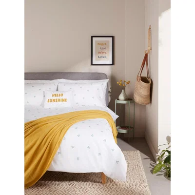 John Lewis ANYDAY John Lewis & Partners Bud Embroidery Duvet Cover Set