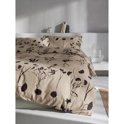John Lewis Mother of Pearl Graphic Botanical Organic Cotton Duvet Cover Set