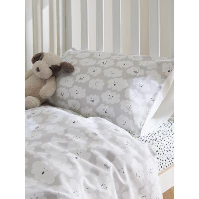 John Lewis ANYDAY John Lewis & Partners Cloud Print Toddler Duvet Cover and Pillowcase Set