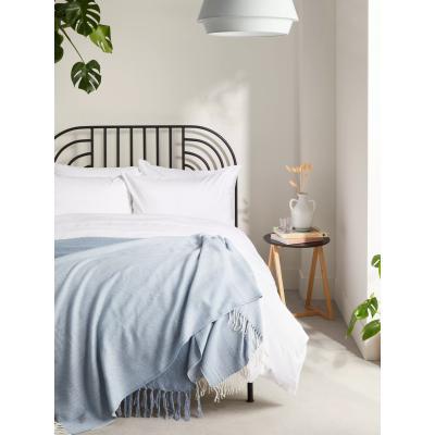John Lewis John Lewis & Partners Waffle Stripe Duvet Cover and Pillowcase Set, White