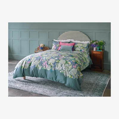 John Lewis bluebellgray Hyndland Hydrangea Reversible Duvet Cover Set, Green/Multi