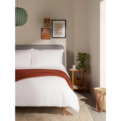 John Lewis ANYDAY John Lewis & Partners Stripe Seersucker Duvet Cover Set