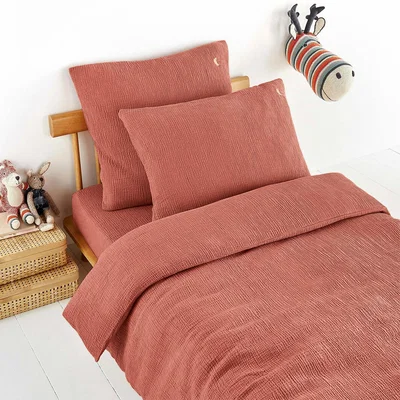 La Redoute Cuddly Organic Cotton Muslin Duvet Cover