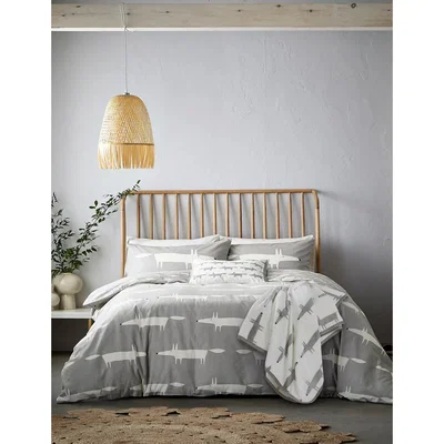 Marks & Spencer M&S Scion Pure Cotton Mr Fox Duvet Cover - SGL - Silver, Silver