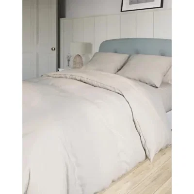Marks & Spencer M&S  Egyptian Cotton 400 Thread Count Duvet Cover - 5FT - Neutral, Neutral,Dusted Mauve,Petrol,Pearl Grey,Duck Egg,Ash Grey,Light Cream,White