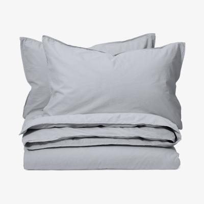 Made.com Alexia Stonewashed Cotton Duvet Cover + 2 Pillowcases, King, Light Grey