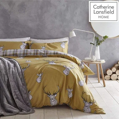Downtown Catherine Lansfield Stag Ochre Duvet Set