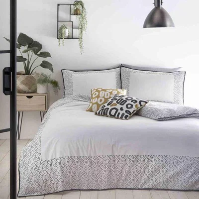 Downtown Appletree Dottie Duvet Cover Set White