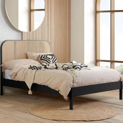 Dunelm Margot Rattan Bed Black