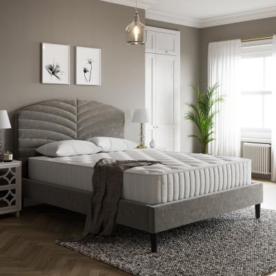 Dunelm Imogen Luxe Velvet Bed Grey