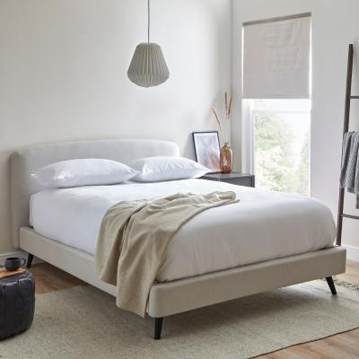 Dunelm Modern Curved Upholstered Bed Frame Grey