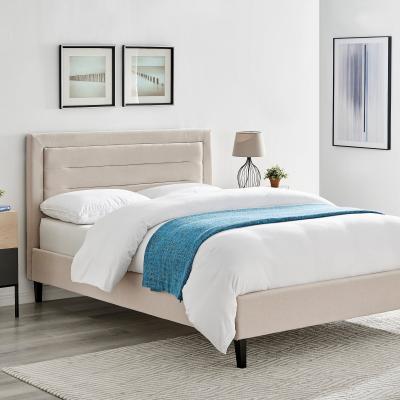 Dunelm Picasso Biscuit Fabric Bed Frame Brown