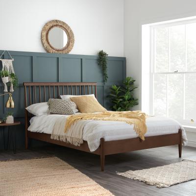 Dunelm Spindle Wooden Bed Dark Brown