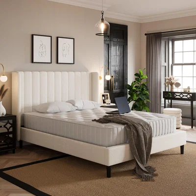 Dunelm Alara Pleated Teddy Fabric Bed Ivory