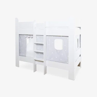 John Lewis Great Little Trading Co Paddington Bunk Bed & Star Curtains, Single, Grey