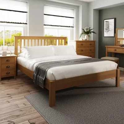 Knees Rara Rustic Oak King Size Bed Frame