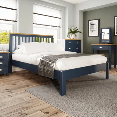 Knees Ruskin Blue Double Bed Frame