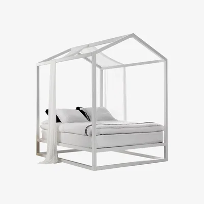 Made in Design Casetta in Canadá Four-poster bed - / 213 x 173 x H 235 cm by Mogg White