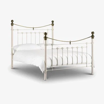 Downtown Julian Bowen Victoria Bed Stone White 135cm