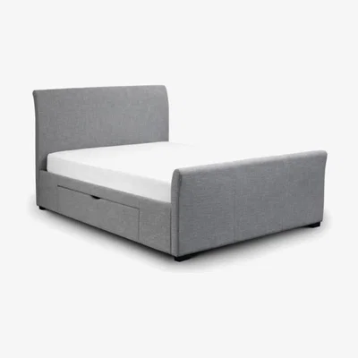 Downtown Julian Bowen Capri Fabric Bed With Drawers Light Grey 180cm