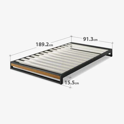 The Range Woodstock Modern Wood  Black Metal Bed Frame - Espresso Wood & Black Metal / Single
