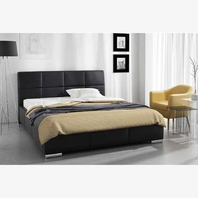The Range Solomia Upholstered Plush Velvet Bed Frame - Black / Super King