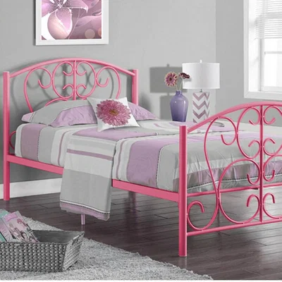 The Range 3FT Pink Metal Scroll Effect Bed Frame