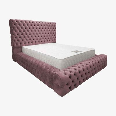 The Range Sophia Upholstered Plush Velvet Bed Frame - Blue / King