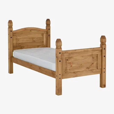 The Range Corona 3' Bed High Foot End - Distressed Waxed Pine