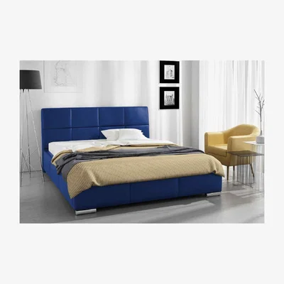 The Range Solomia Upholstered Plush Velvet Bed Frame - Blue / Super King