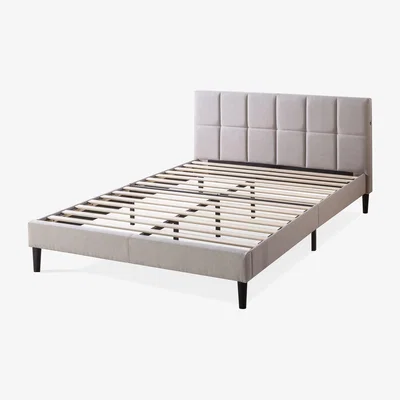 The Range Lucy Soft Beige Smart USB Upholstered Bed Frame - Soft Beige / Superking
