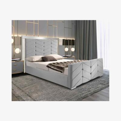The Range MAlice Upholstered Plush Velvet Bed Frame - Grey / King