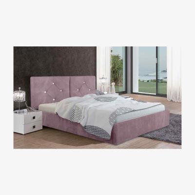 The Range Carmen Upholstered Plush Velvet Bed Frame - Pink / Superking