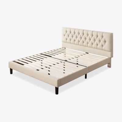 The Range Helga Cream Chesterfield Button Tufted Bed Frame - Cream / Double