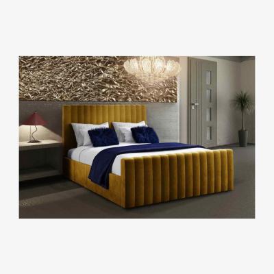 The Range Jessica Contemporary Plush Velvet Bed Frame - Yellow / Single
