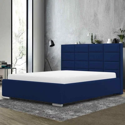 The Range William Upholstered Plush Velvet Bed Frame - Blue / Super King / 210cm