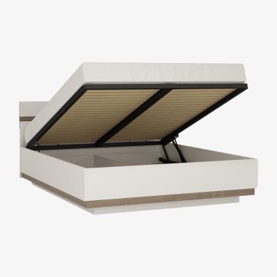 The Range Jonas & James Leece Bed with Lift Up Function - White with oak trim