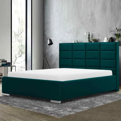 The Range William Upholstered Plush Velvet Bed Frame - Green / Super King / 210cm