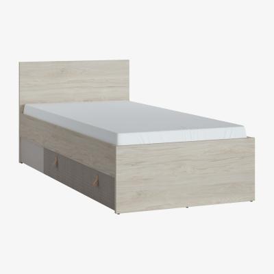 The Range Denim Bed - Light Walnut / Single