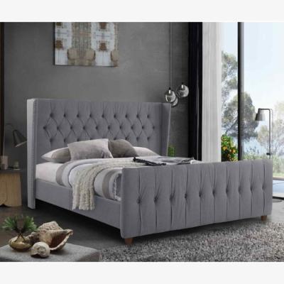 The Range Aurora Upholstered Plush Velvet Bed Frame - Grey / Super King